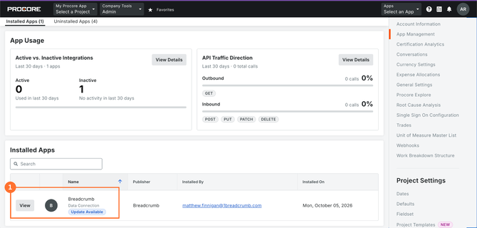 procore-2.9.0-step1-app-management